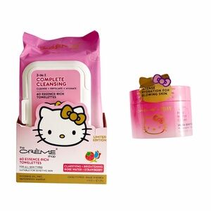 The Crème Shop X Hello Kitty Cleansing Wipes & Face Cream Korean Beauty Bundle